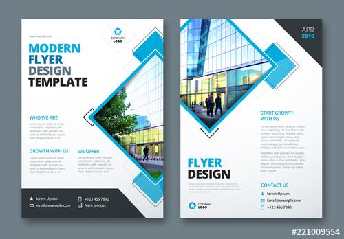 Flyer Layout with Layered Diamond Shapes - 221009554 - 221009554