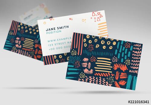 Business Card Layout with Abstract Lines - 221016341 - 221016341