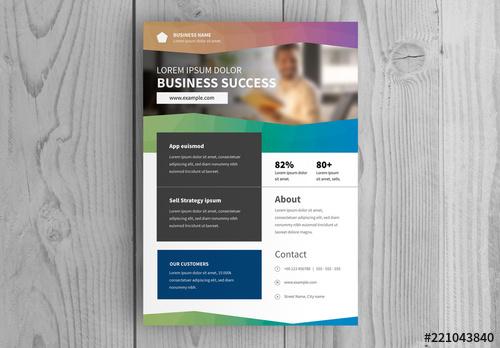 Multicolored Business Flyer Layout - 221043840 - 221043840