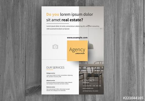 Business Flyer Layout with Gray Sidebar - 221044165 - 221044165