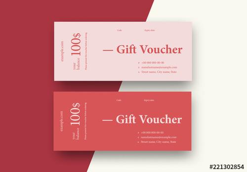 Pink Gift Voucher Layout - 221302854 - 221302854