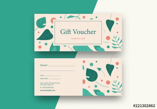 Floral Gift Voucher Layout - 221302862 - 221302862