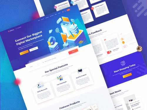 bie - Digital Marketplace Landing Page Design - freebie-digital-marketplace-landing-page-design