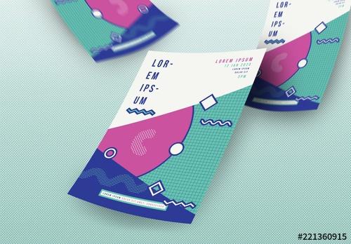 Event Flyer Layout with Retro Geometric Elements - 221360915 - 221360915