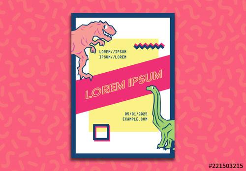 Event Flyer Layout with Dinosaur Illustrations - 221503215 - 221503215