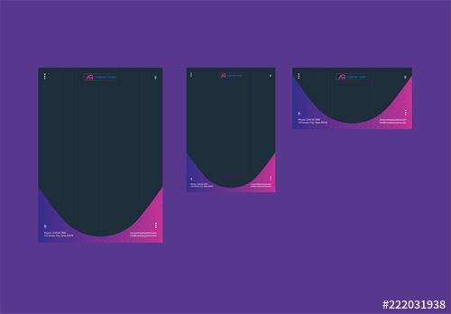 Envelope Layout with Purple Gradient Accents - 222031938 - 222031938