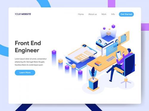 Front End Engineer Isometric Illustration - front-end-engineer-isometric-illustration-78a4862a-a513-4e65-a0e3-e7ba2306f1ef