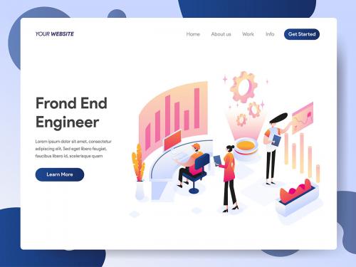 Front End Engineer Isometric Illustration - front-end-engineer-isometric-illustration