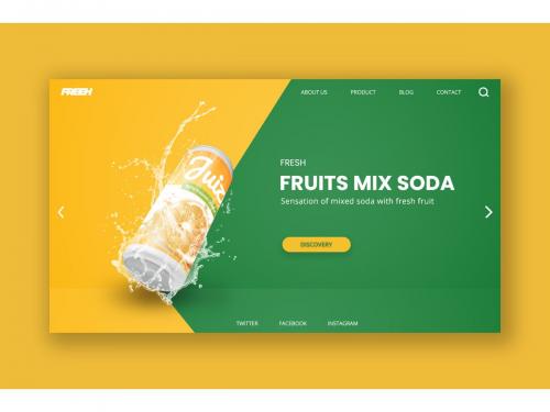 Fruit Mix Soda Hero Header Template - fruit-mix-soda-hero-header-template