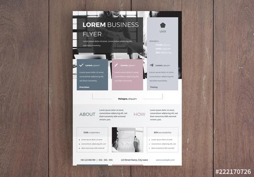 Business Flyer Layout with Pastel Colors Accent - 222170726 - 222170726