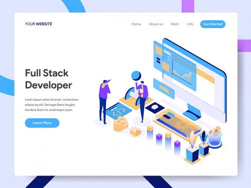 Full Stack Developer Isometric Illustration - full-stack-developer-isometric-illustration-7c4a64a0-2f54-407a-b3d9-192c06ef06a8