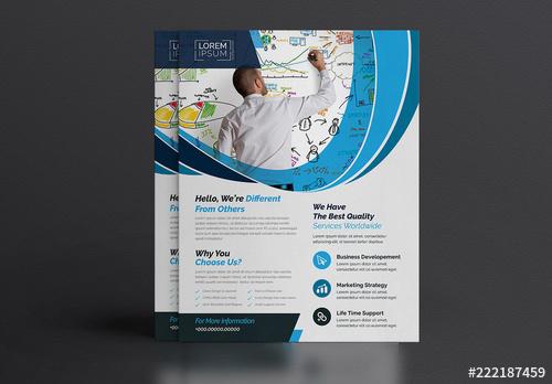 Blue Business Flyer Layout - 222187459 - 222187459