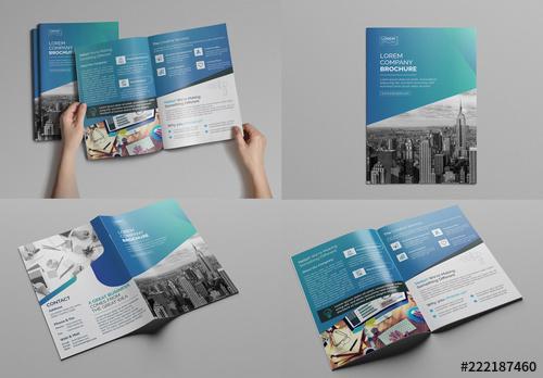 Blue Gradient Bi-Fold Brochure Layout - 222187460 - 222187460