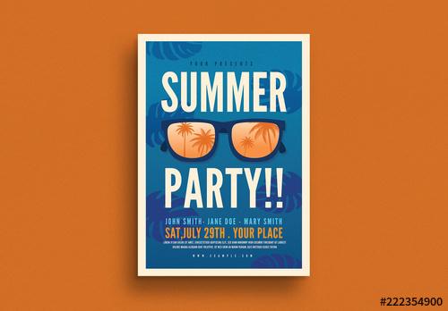 Summer Party Flyer Layout - 222354900 - 222354900