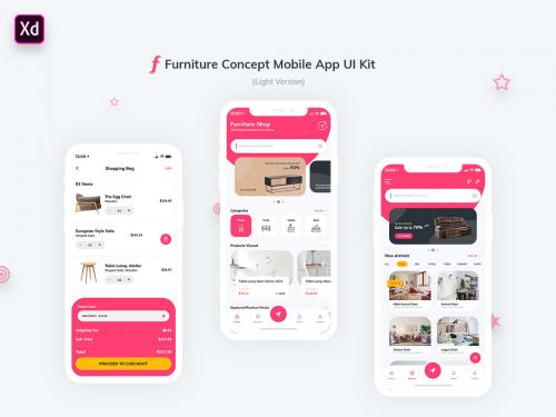 Furniture App UI Kit Light Version (Adobe XD) - furniture-app-ui-kit-light-version-adobe-xd