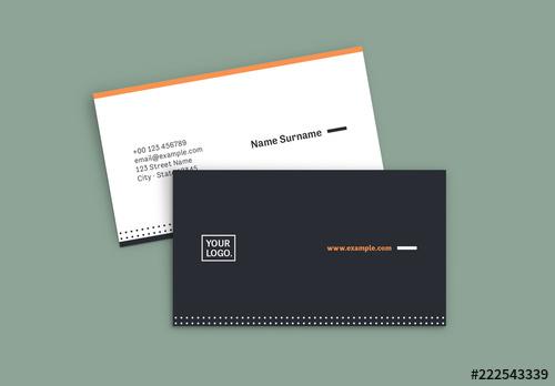 Business Card Layout with Orange Accents - 222543339 - 222543339