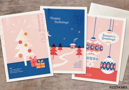 Christmas Card Layout Set - 222543401 - 222543401