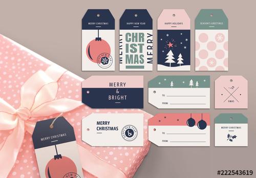 Christmas Gift Tag Layout Set - 222543619 - 222543619