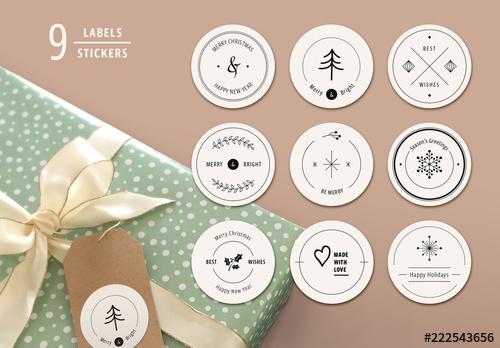 Christmas Labels Layout Set - 222543656 - 222543656