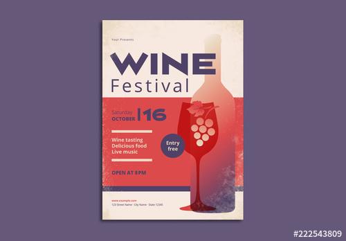 Wine Festival Poster Layout - 222543809 - 222543809