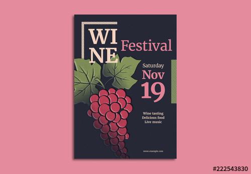 Wine Festival Poster Layout - 222543830 - 222543830