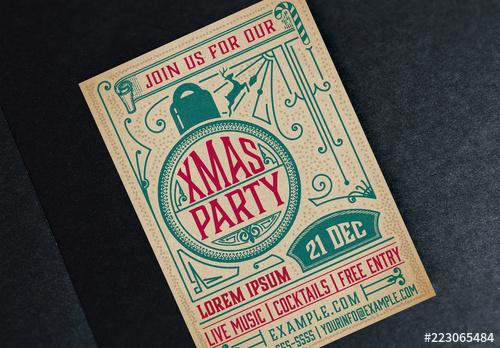 Christmas Party Poster Layout - 223065484 - 223065484