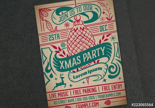 Christmas Party Invitation Layout - 223065564 - 223065564