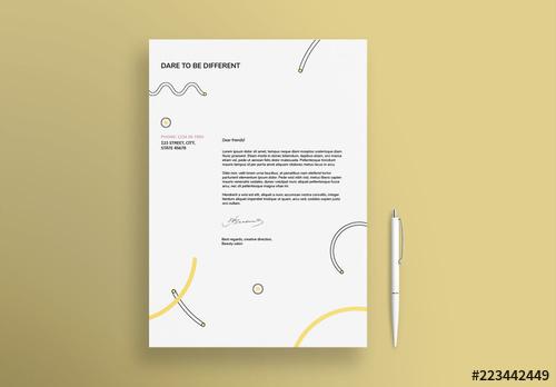 Letterhead Layout With Pastel Shapes - 223442449 - 223442449