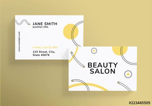 Business Card Layout with Pastel Shapes - 223445509 - 223445509