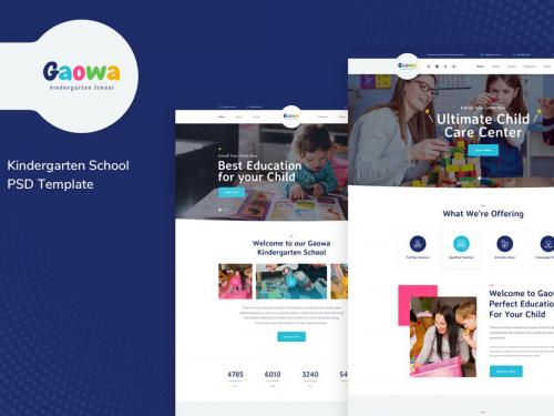 Gaowa - Kindergarten School PSD Template - gaowa-kindergarten-school-psd-template