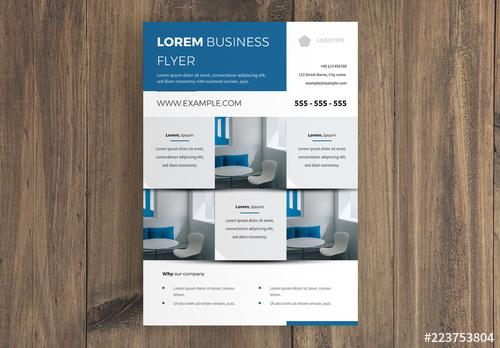 Business Flyer with Blue Accents - 223753804 - 223753804