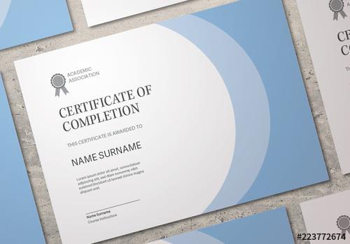 Certificate Layout with Blue Accents - 223772674 - 223772674