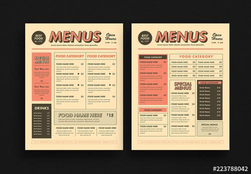 2 Retro Menu Layouts - 223788042 - 223788042