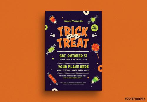 Halloween Trick or Treat Flyer Layout - 223788053 - 223788053