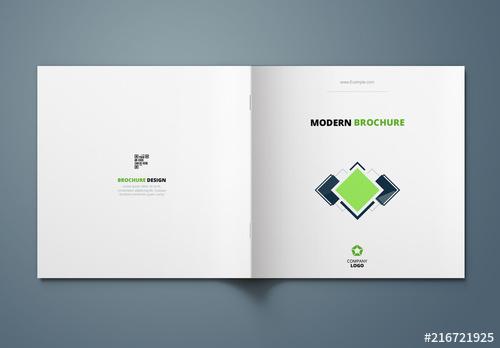 Green and Blue Square Brochure Cover Layout - 216721925 - 216721925
