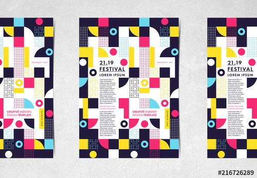 Poster Layout with Geometric Shapes - 216726289 - 216726289