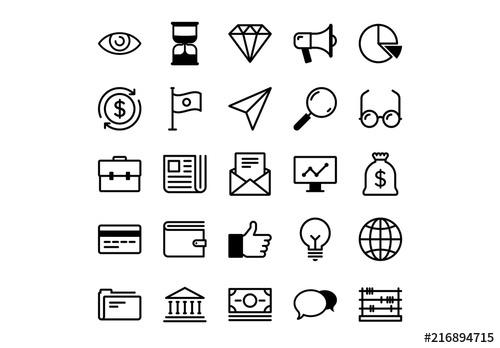 25 Business and Finance Icons - 216894715 - 216894715