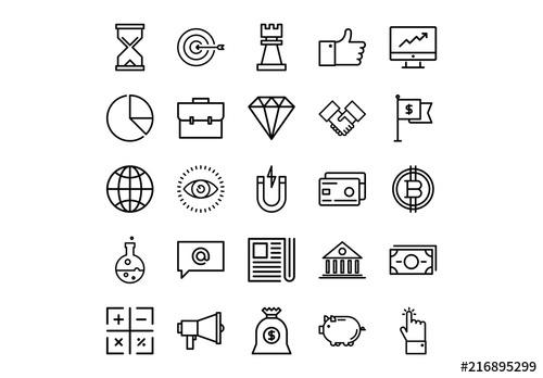 25 Business and Finance Icons - 216895299 - 216895299