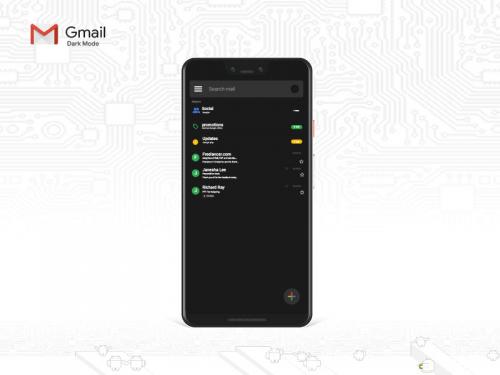 Gmail App Dark mode UI for android. - gmail-app-dark-mode-ui-for-android