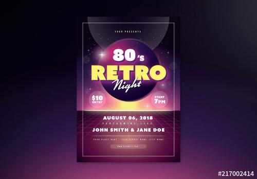 Dark Purple Retro Event Flyer Layout - 217002414 - 217002414