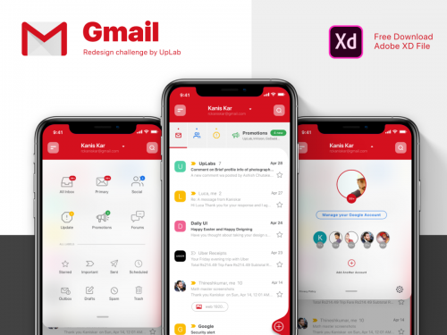 Gmail e-mail client Redesign - UI/UX Kit - gmail-e-mail-client-redesign-ui-ux-kit