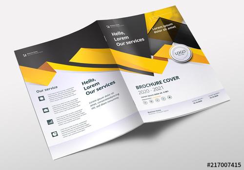 Brochure Layout with Yellow and Gray Accents - 217007415 - 217007415