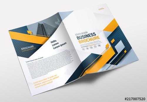 Brochure Layout with Yellow and Blue Accents - 217007520 - 217007520