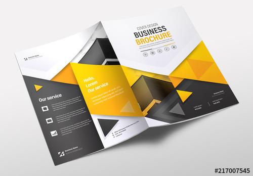 Brochure Layout with Yellow and Gray Accents - 217007545 - 217007545