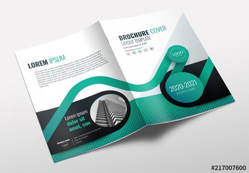 Brochure Layout with Green and Gray Accents - 217007600 - 217007600