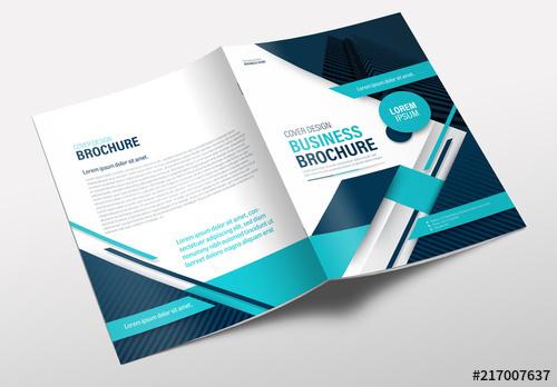 Brochure Layout with Blue Accents - 217007637 - 217007637