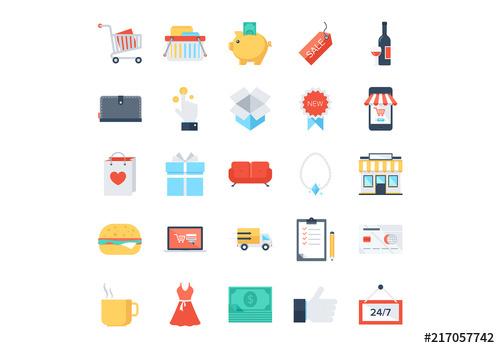 25 Shopping and Commerce Icons - 217057742 - 217057742