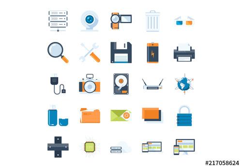 25 Technology and Hardware Icons - 217058624 - 217058624