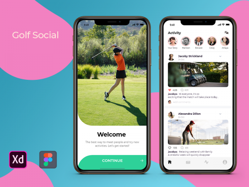 Golf Social App UI KIT - golf-social-app-ui-kit