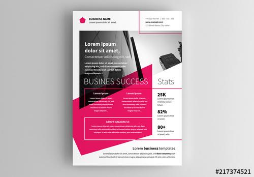 Business Flyer Layout with Geometric Photo Element - 217374521 - 217374521